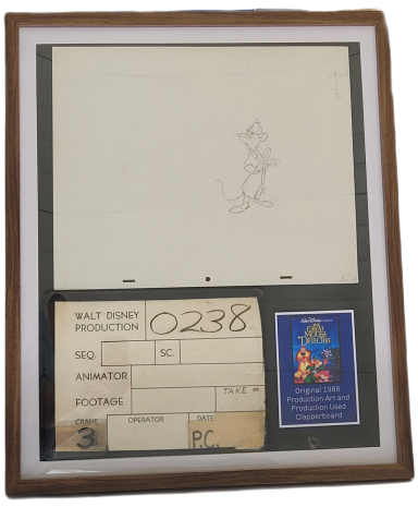 Disneys Basil The Great Mouse Detective - Hand Drawn Art & Clapper Board